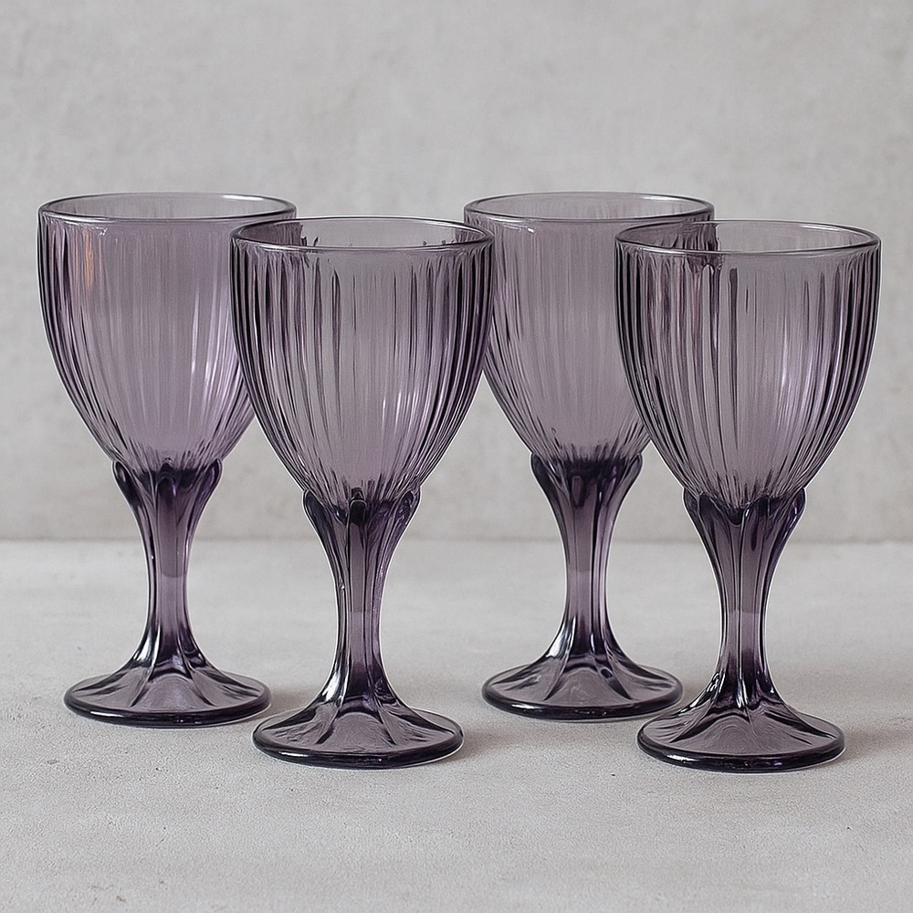 Fostoria Crystal “Monet Purple” (4) Vintage